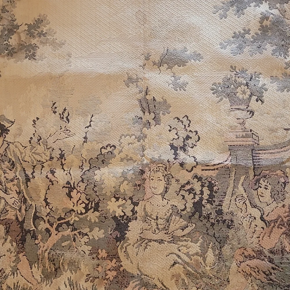 Vintage French Late 1800's Tapestry with Pastoral Scene